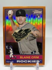 2025 Topps Heritage Chrome Blaine Crim #662 Orange Refractor #/25