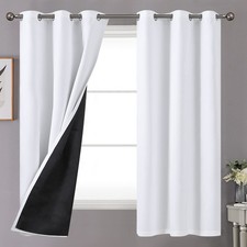 YoungsTex 100 Insulated Blackout Curtains 63 Inches Long for Bedroom 2 Panel...