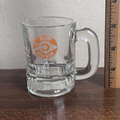 Vtg A&W Root Beer Mini Glass Mug Bullseye Logo 3 1/8  Tall