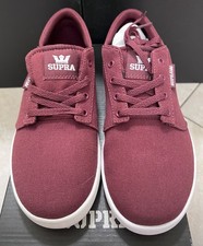 supra shoes Yorek Low Burgandy-white Size4.5- 58228-650