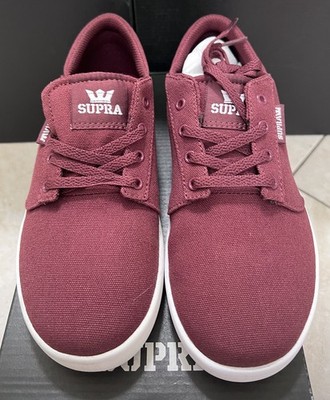 supra shoes Yorek Low Burgandy-white Size4.5- 58228-650