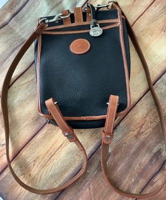 RAR DOONEY & BOURKE 100% ECHT LEDER Rucksack USA Schwarz-Cognac ALLWETTERLEDER!