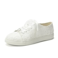 XFHXMYT A580-01LS Lace Wedding Sneakers for Bride - Elegant Rhinestone Heart...