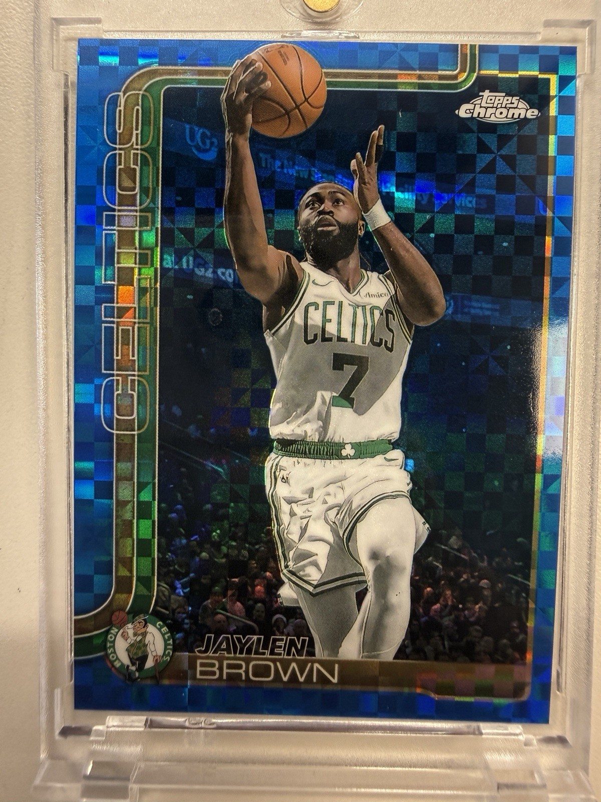 JAYLEN BROWN BLUE CHECKERBOARD SSP REFRACTOR INVESTMENT CARD