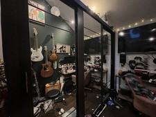 Large Dark Wood Wardrobe with Mirrors