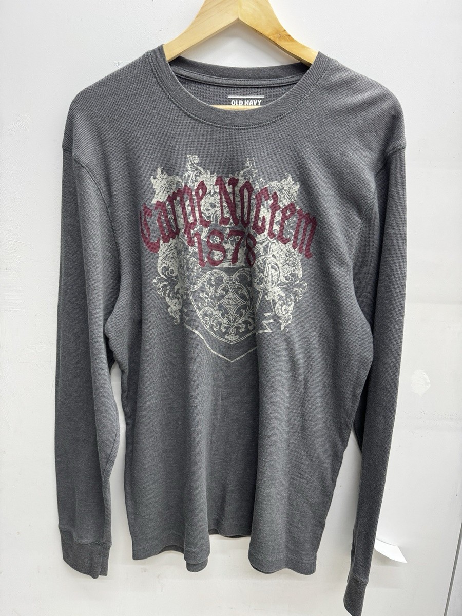 Old Navy Men’s Waffle-Knit Long Sleeve Graphic Tee Carpe Noctem 1878 XL t-shirt View 2