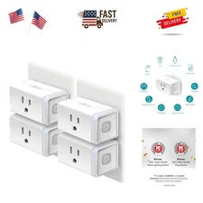 Control Electronics Anywhere:  Certified Smart Plug 4-Pack for Home Automation