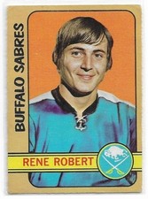 RENE ROBERT 1972-73 OPC Hockey ROOKIE card #2 Buffalo Sabres GOOD+/VG-. rookie card picture