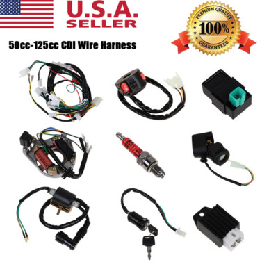 Tao Tao 110 Atv Parts Complete Electrics Stator Coil CDI Wiring Harness Assembly Kit For 4 Stroke Atv Klx 50cc 70cc 110cc 125cc Motor Updatedmotorcycle Wire Harness Magneto Coil Cdi Wiring Harness - Foto 6