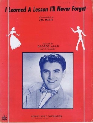 I Learned A Lesson I'll Never Forget, George Auld, 1944 vintage sheet music