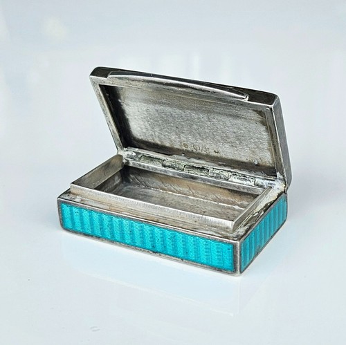 Antigua caja de tabaco/pastillero vintage PLATA ESTERLINA Y ESMALTE GUILLOCHE AZUL - Imagen 14 de 22