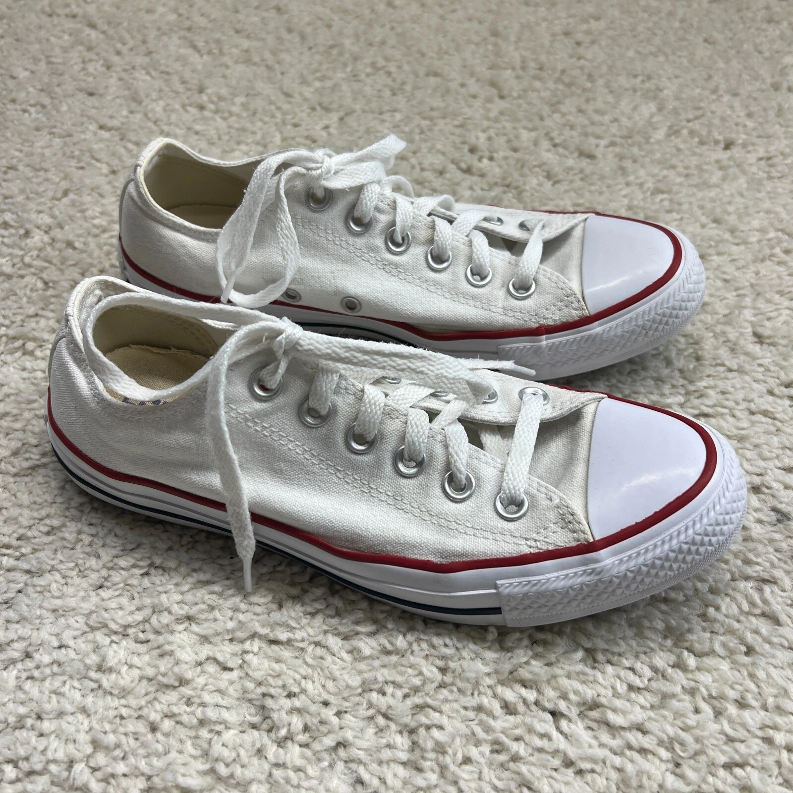 Scarpe Converse donna 8 Chuck Taylor All Star sneakers basse stringate tela bianca