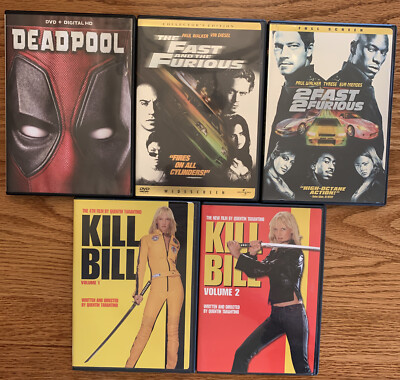 Deadpool, The Fast & The Furious, 2 Fast 2 Furious, Kill Bill Volume I & II 5Pac