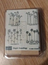 STAMPIN UP SIMPLE SOMETHINGS SET 4 WOOD RUBBER STAMPS EUC A25509