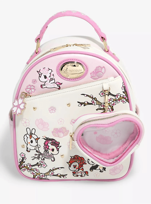 Tokidoki Unicorno Cherry Blossom Mini Backpack with Clear Pouch