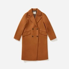 Everlane Italian ReWool Overcoat Double-Breasted 4 Toffee