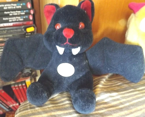 PELUCHE PIPISTRELLO BAT VINTAGE ANNI 80 TOYS DOLL REGALO PUPAZZO HALLOWEEN m*