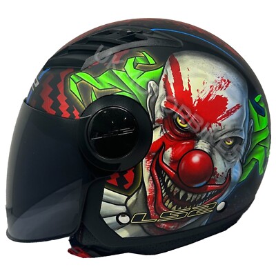 LS2 OF562 AIRFLOW OPEN FACE MOTORCYCLE HELMET FLIP-UP SMOKE VISOR HAPPY DREAMS
