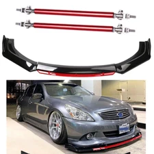 Front Bumper Lip Body Kit Splitter Spoiler Glossy Black Red For Infiniti G37 Co