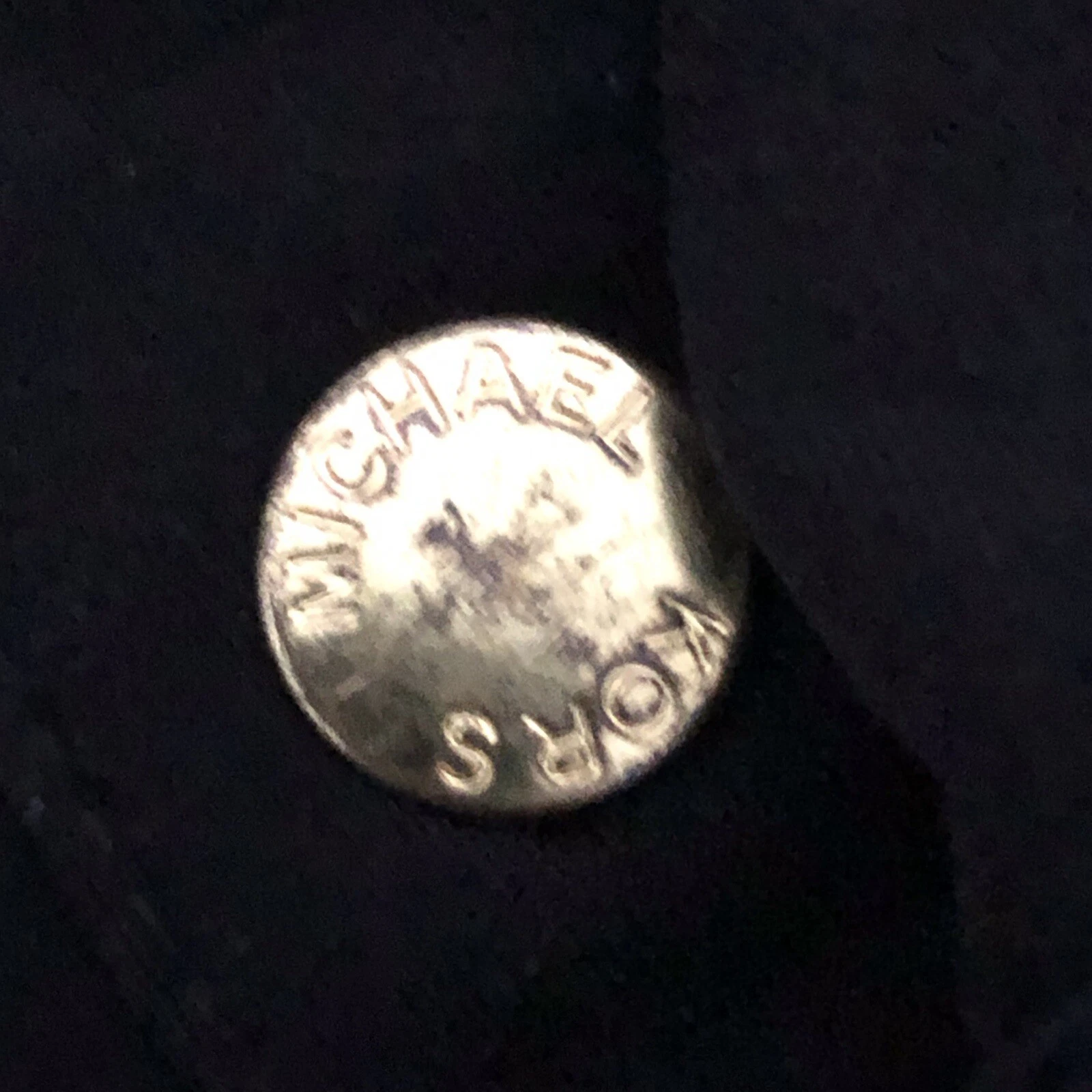 Michael Kors Camicia Vestito Donna Taglia Media Nero Bottoni Oro Manica Lunga