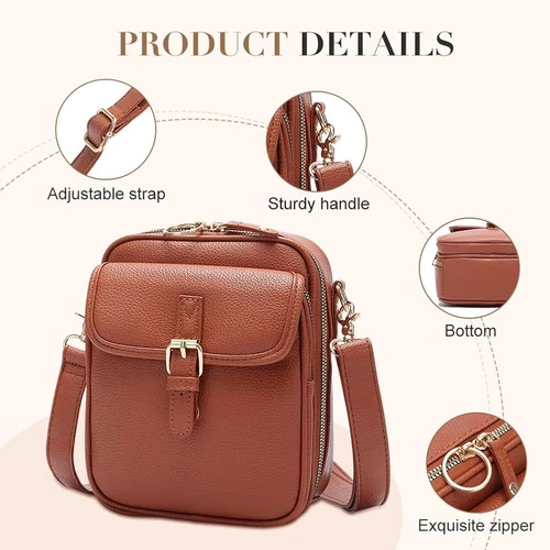 Urvashi Cross Body Bag - 2025 Vintage Leather Messenger Purse, Anti-Theft Bag - Picture 3 of 17