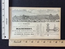 Rare Original VTG 1878 Machinery Hall C Webster Building Ad Engraving Art Print