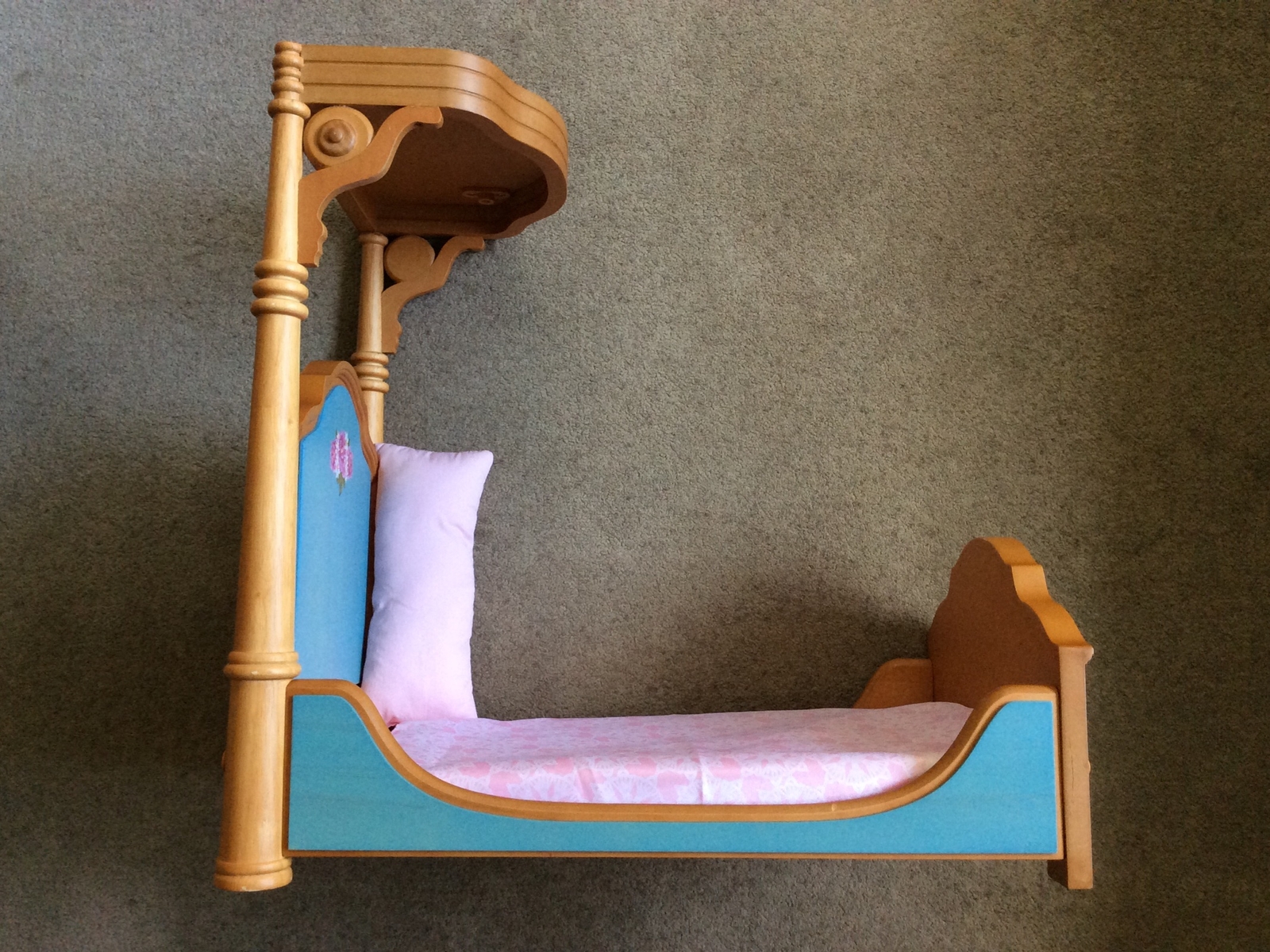 American Girl Doll Cecile & Marie Grace Half Canopy Bed & Bedding