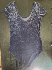 American Eagle Blue Gray Velvet Bodysuit Size Small