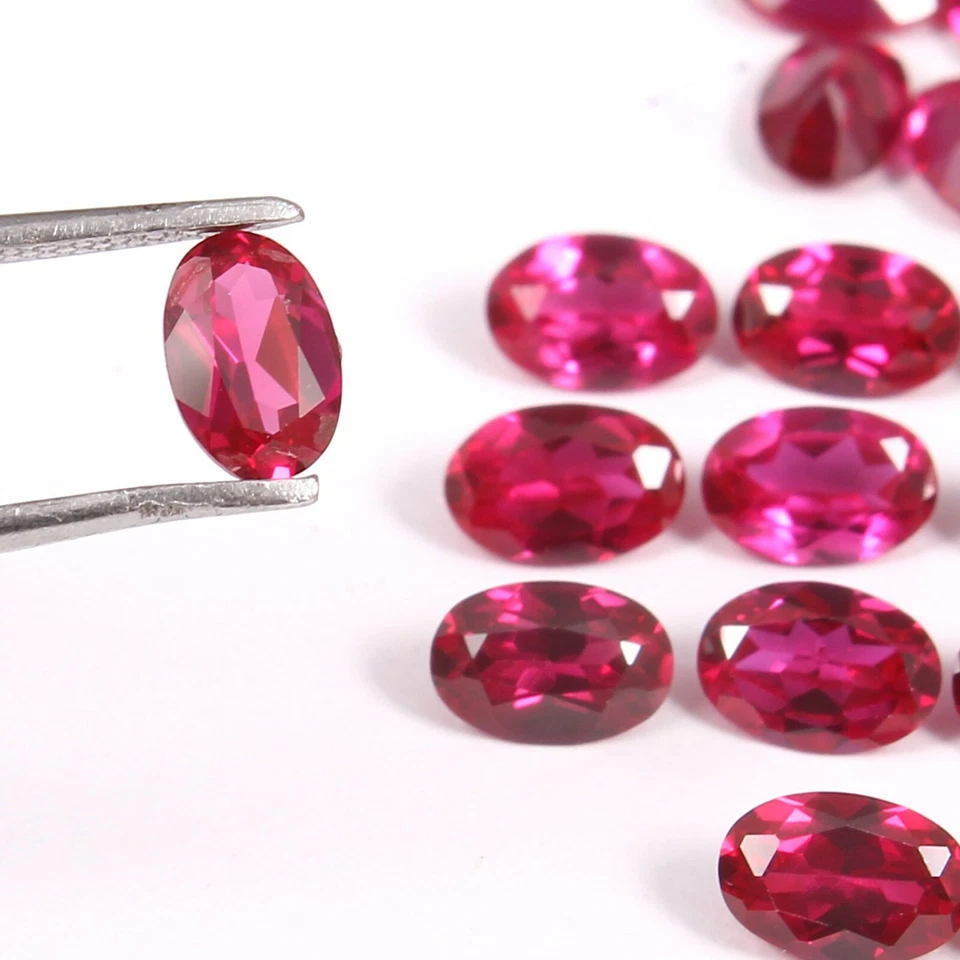 AAA Natural Flawless Mozambique Ruby Loose Oval Cut Gemstone Lot 6x4 MM - 35 Pcs - Image 2 of 4