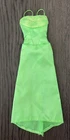Barbie 1996 LIME GREEN Gown Dress, Spaghetti Straps, Iridescent Top VINTAGE