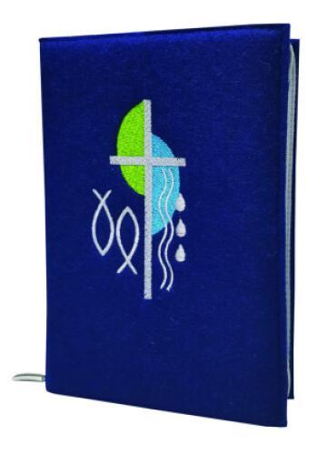 Gotteslobhülle Filz blau mit Reißverschluss 5466