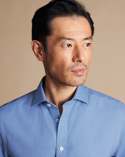 CHARLES TYRWHITT * NEW * 15.5"/34" BLUE X SLIM FIT MENS D/CUFF SHIRT RRP £69.95 - Picture 4 of 16