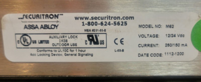 Securitron Mag Lock, Face Mount  with bolt holes on the face tested used works