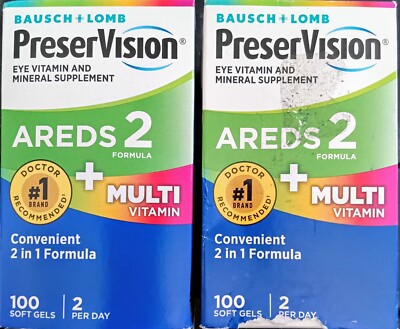 2 BAUSCH + LOMB PRESERVISION EYE AREDS 2 FORMULA MULTI VITAMI 100 X2 200 SOFTGEL