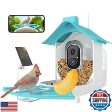 Bird Feeder with Camera, Smart Bird Feeder Camera with AI Identify Instant No