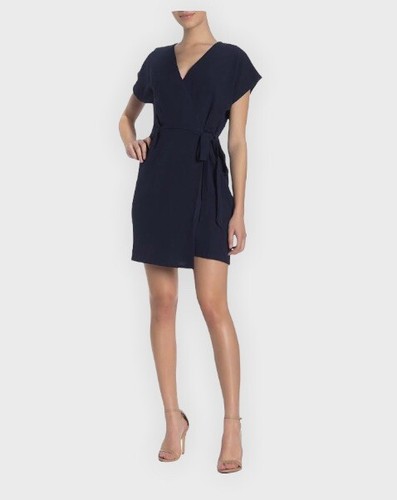Bobeau Womens Short Sleeve Crepe Wrap 