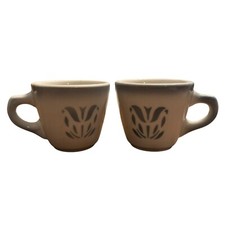 Syracuse China Coffee Cups CADET Restaurant-Ware Diner Set 2 Airbrush Blue Gray