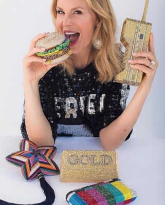 Judith Leiber Swarovski Crystal Minaudiere Purse FRESH HOT FRENCH