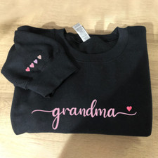 Grandma Heart Embroidered Sweatshirt