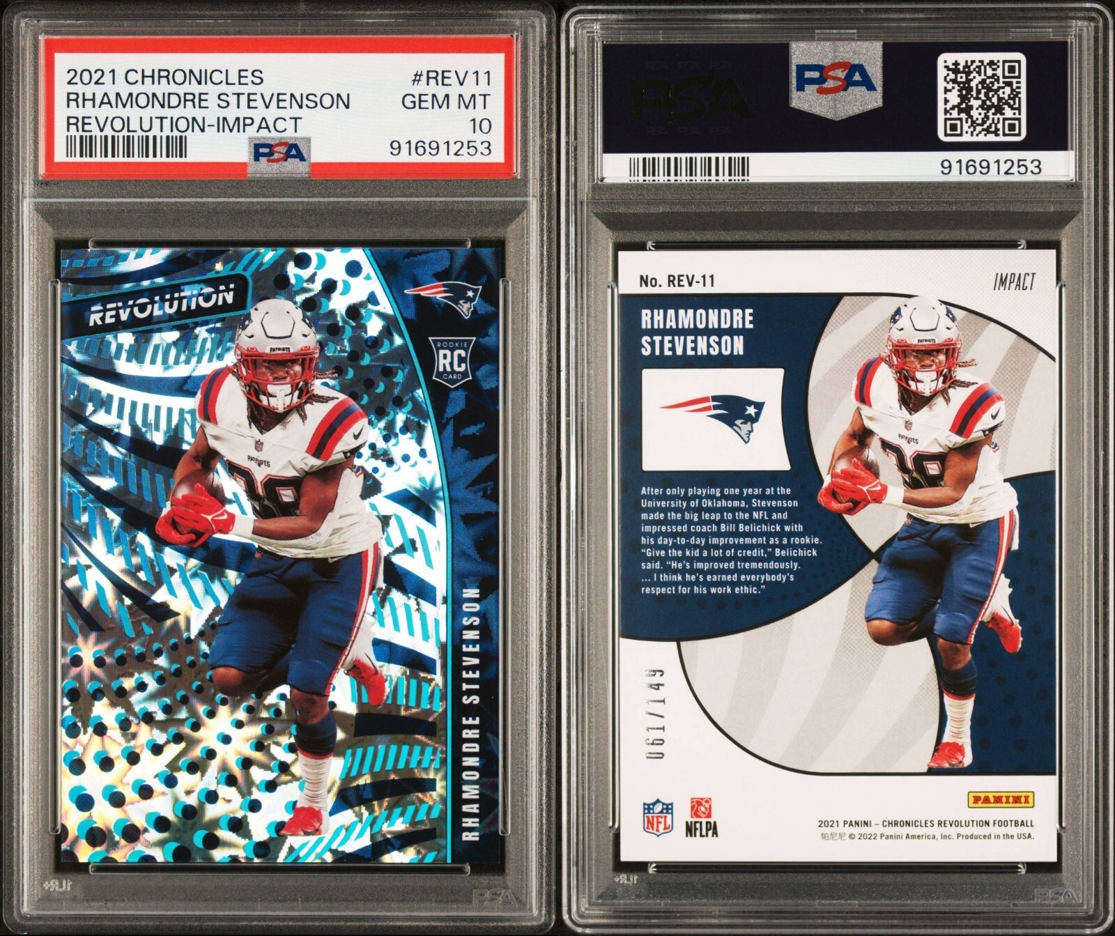 *PSA 10* 2021 Chronicles RHAMONDRE STEVENSON Revolution Impact RC /149 #REV-11