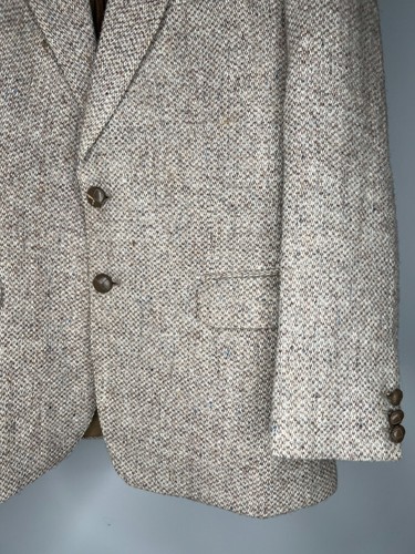 Harris Tweed St Michael Beige Pure Scottish Wool Melange Blazer Jacket Size 40 - Picture 6 of 18