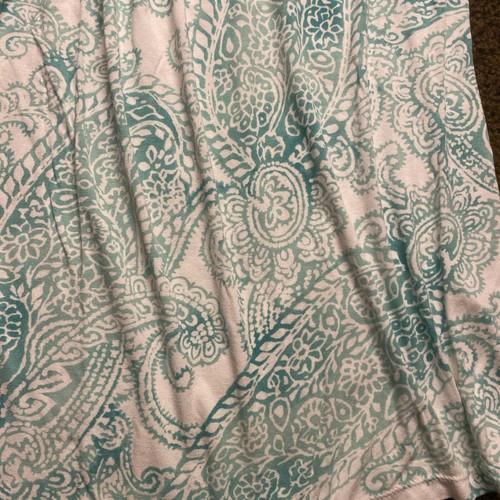 Anne Klein Sleeveless Top Lace Shoulders Paisley Size Large Teal Green Blue EUC - Picture 7 of 11