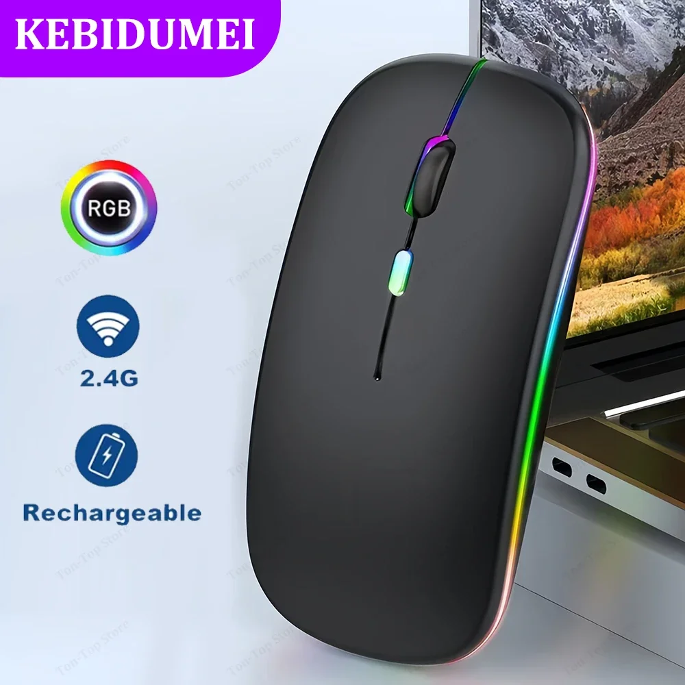2.4G Wireless Mouse RGB Colorful Mouse Rechargeable Mouse Silent Mouse USB Gamin
