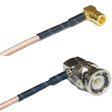 RG316 SMB FEMALE ANGLE to BNC MALE ANGLE RF Cable Rapid-SHIP LOT