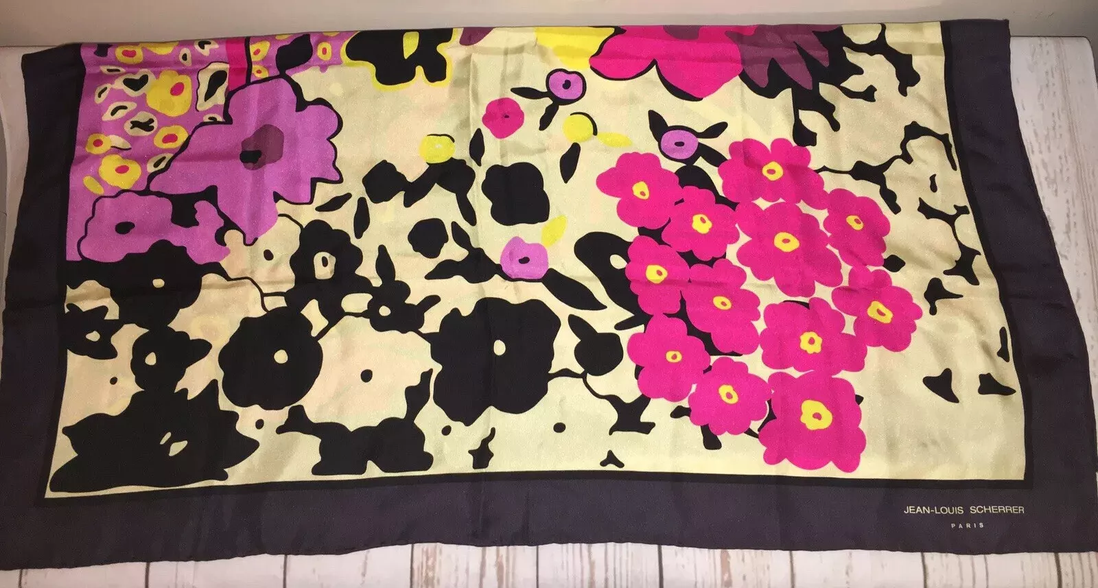 ÉCHARPE JEAN LOUIS SCHERRER DIOR TÊTE LONGUE CHÂLE VINTAGE TRÈS BONNE FÊTE DES COLLECTIONNEURS HOBO