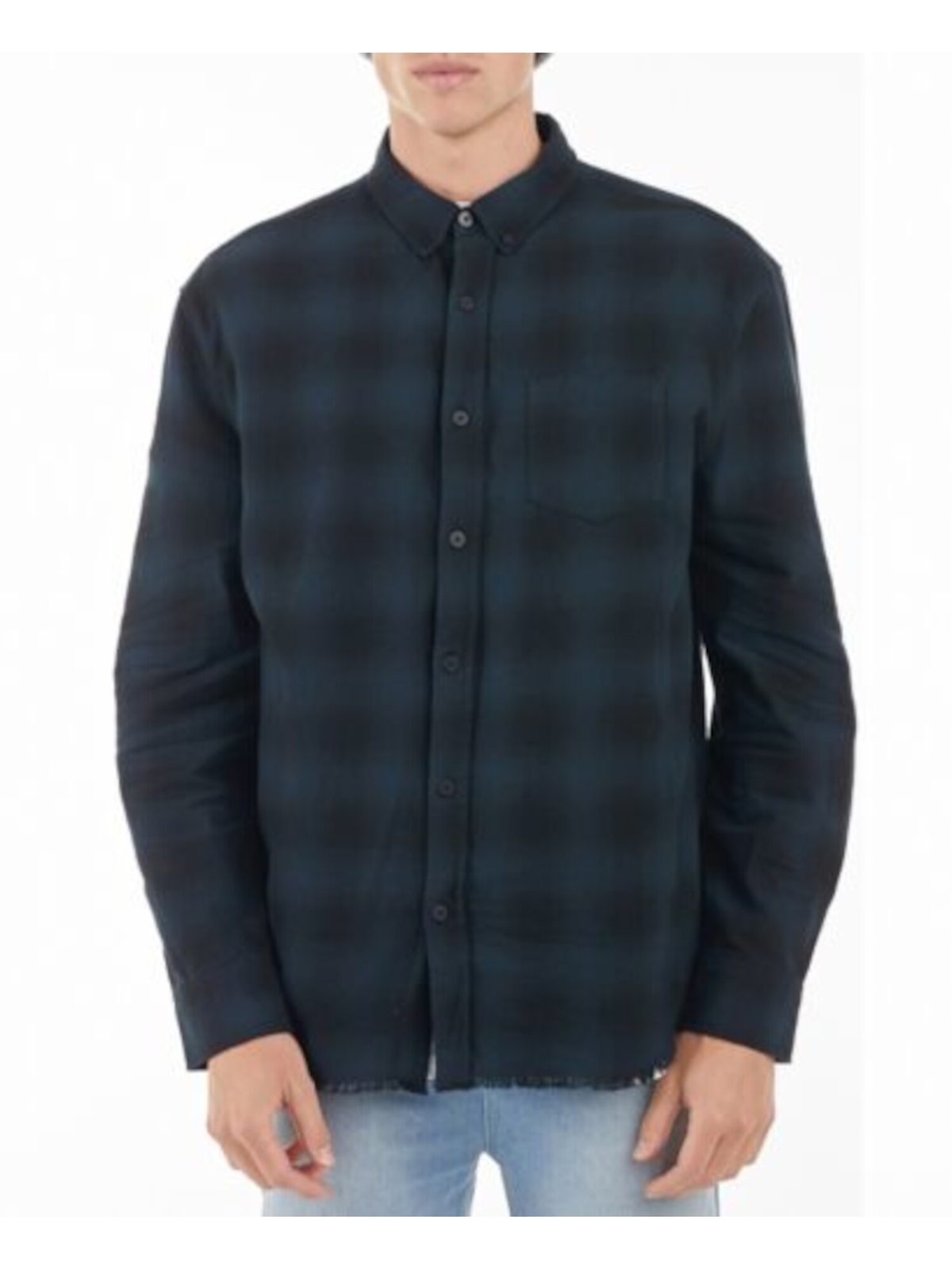 NANA JUDY Мужская рубашка Fulton темно-синего цвета в клетку с длинным рукавом на пуговицах из хлопка и хлопка XXL