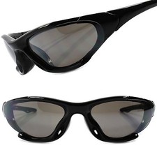 Outdoor Biker Riding Cycling Running Golf Black Wrap Around Sport Sunglasses