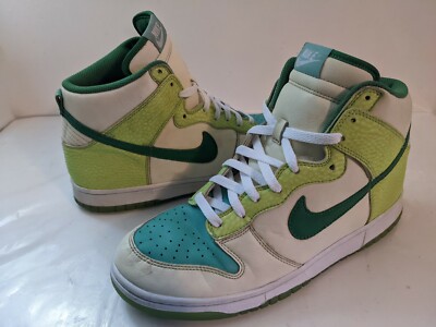 Nike Dunk High Premium Glow in the Dark 2 II Size 10 312786-131 White Green SB | eBay