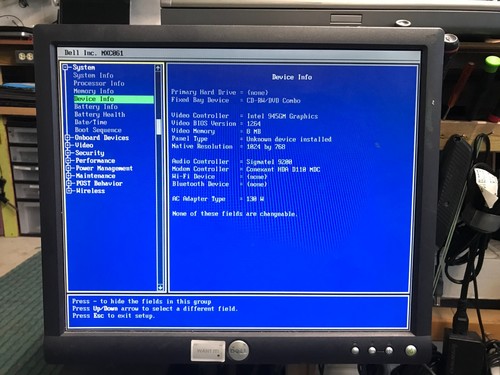 Dell Inspiron 630m Laptop Boot To Bios PARTS OR REPAIR AS_IS - Picture 4 of 13