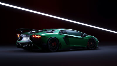 Anime car vehicle cgi italian supercars digital art Play Gaming Mat Desk